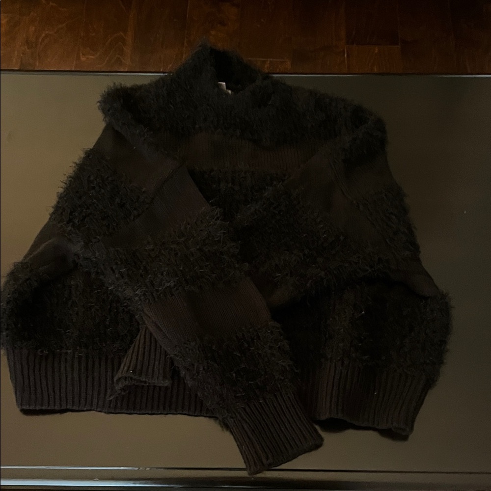 Charlotte Russe Black Fuzzy Sweater